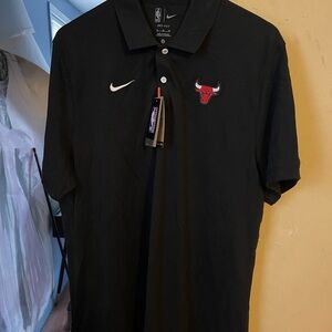 NBA Black Polo Shirt with Red Logo